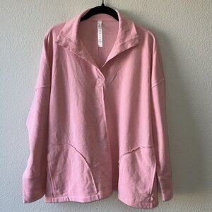 Rae Mode French Terry Fleece V-Neck Sweater Small EUC